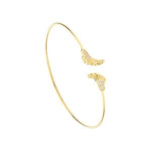 Tigerstars Gold CZ Embellished Angel Wing Tip Cuff Bracelet